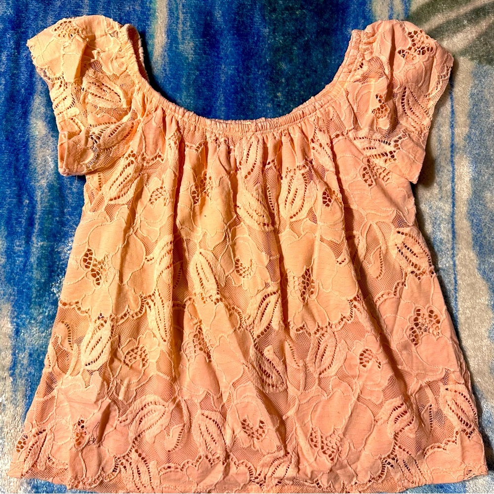 Peach Lace Women Top